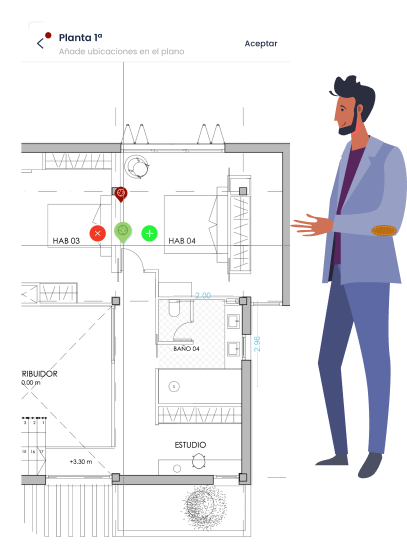 Ilustración de la aplicación de Arqlik en uso